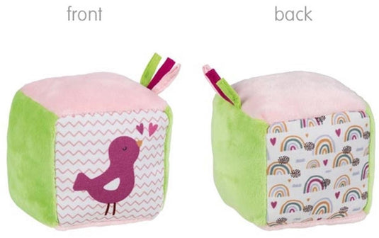 Goki zachte kubus met knisperfolie en bel vogel