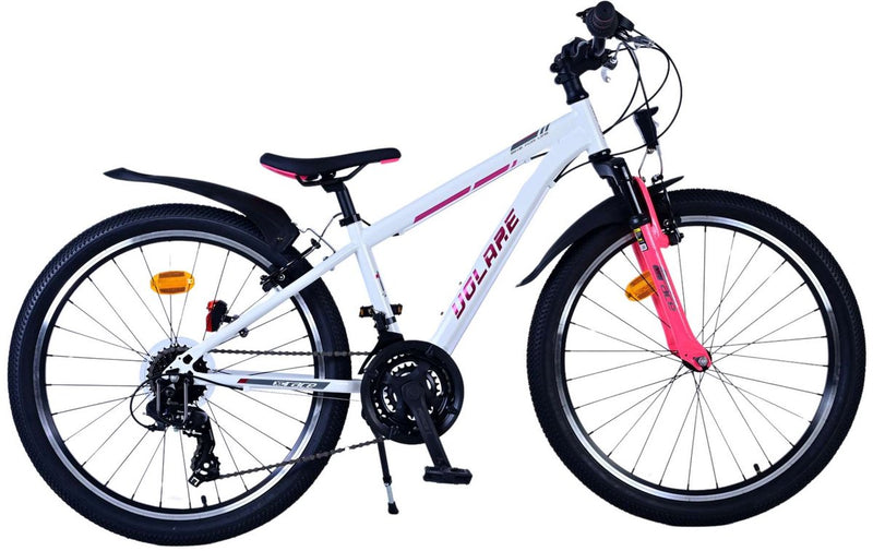 Afbeelding laden in galerijviewer, Volare xc race kinderfiets - 24 inch - 21 speed - wit roze
