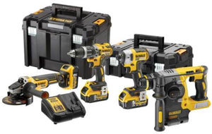 Dewalt dck422p3t accu set | dcd796 + dcf887 + dcg405 en dch273 in t-stak koffers | 18v 5.0ah li-ion - dck422p3t-qw