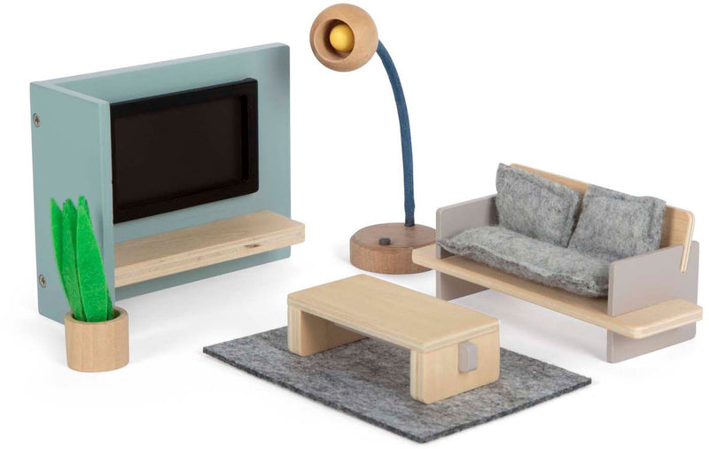 Afbeelding laden in galerijviewer, Small foot - houten poppenhuis meubeltjes woonkamer

