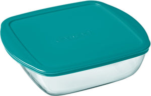 Pyrex - schaal vierkant inclusief deksel - 1l - transparant
