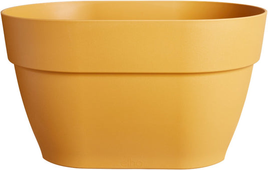 Elho vibia campana flower bridge 40 - plantenbak voor balkon railing - 100% gerecycled plastic - ø 39.0 x h 22.0 cm - honinggeel