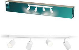 Philips led philips wyatt opbouwspot - led gu10 fitting - richtbaar - 4 lichtpunten - clickfix - wit