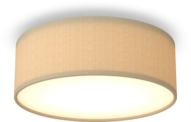 Calex led plafondlamp, 30 cm, stoffen kap, taupe, e27 fitting, warm wit licht, dimbaar, moderne ronde plafonnière