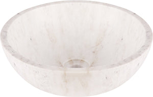 Differnz marmor waskom - 40x40x15cm - rond - marmer - glans wit