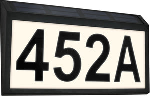 Briloner - buitenverlichting - huisnummerlamp - op zonne-energie - met schemersensor - ip44 - inclusief letters en cijfers - 18 x 18 x 3,5 cm - zwart