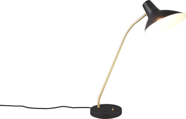 Trio traveller - tafellamp - bureaulamp - zwart-goud - excl. 1x e27 4 w - flexibel