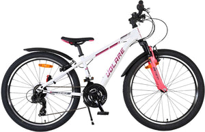 Volare xc race kinderfiets - 24 inch - 21 speed - wit roze