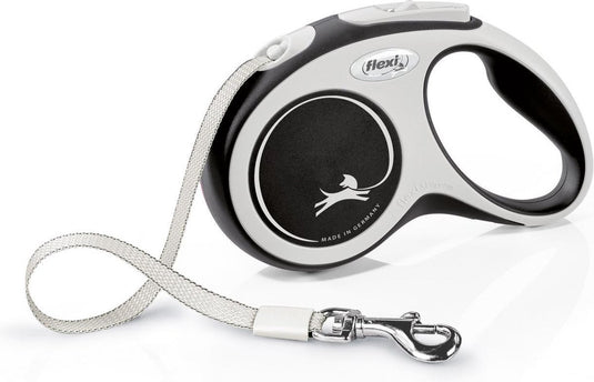 Flexi new comfort - rollijn hondenriem - s - 5 m - zwart grijs - <12 kg