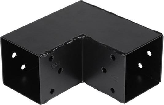 Merkloos sans marque paalverbinder hoekmodel 90 x 90 mm, zwart