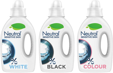 Neutral 0% - vloeibaar wasmiddelpakket - wit + zwart + kleur - parfumvrij - voordeelverpakking - 3 flessen - 60 wasbeurten