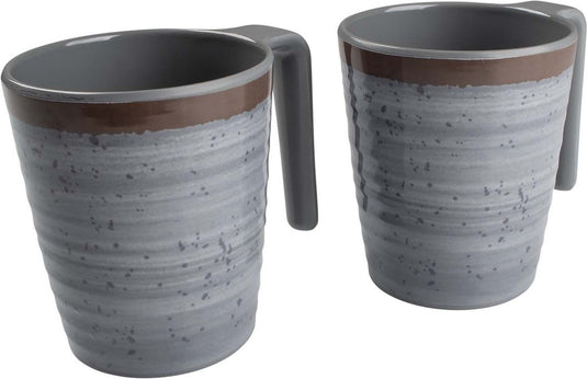 Bo-camp - mok - halo - l - melamine - 4 stuks - grijs