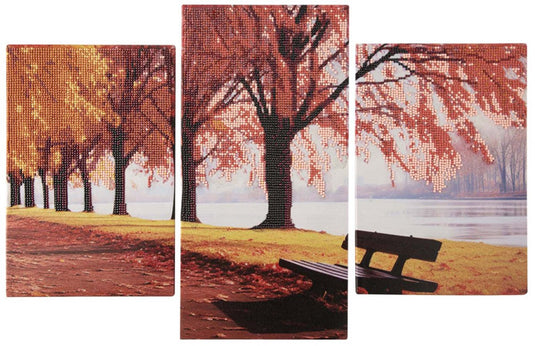 Creative craft group diamond painting set landschap herfst drieluik.