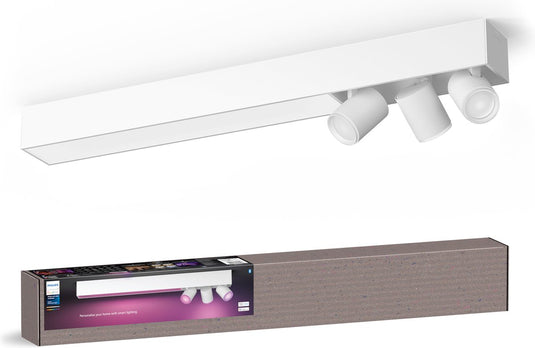 Philips hue centris - spot en plafondlamp - wit - gu10 en geïntegreerde led - 3 spots en ceiling - aanpasbaar wit en gekleurd licht - slimme verlichting