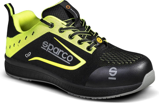 Sparco cup nurburg – lichtgewicht s1p veiligheidsschoen met ademend jacquard en sportieve stijl - zwart 40