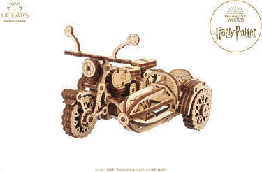 Ugears 3d modelbouw - hagrid's flying motorbike™ - harry potter™ - mechanisch bouwpakket hout - educatief speelgoed