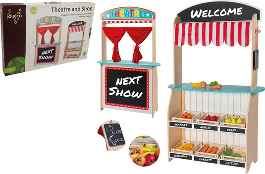Joueco theater en winkel met accessoires, 2in1