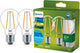 Philips led energiezuinige lamp transparant - 40 w - e27 - warmwit licht - 2-pack - bespaar op energiekosten