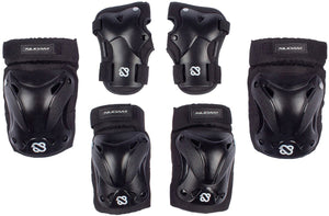 Nijdam skate beschermset senior - ink shield - zwart zilvergrijs - l