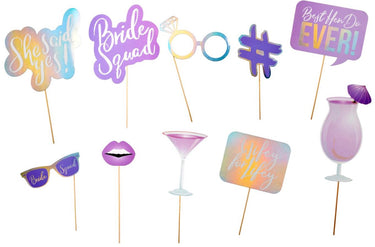 Partycasa party casa fotobooth props set - 10 stuks - fotobooth accessoires vrijgezellenfeest - foto props - bachelorette party - multicolor