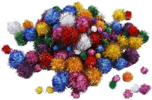 Creativ company https: www.cchobby.nl pompons-d-15-40-mm-glitter-ca-90-stuk-sterke-kleuren-62-gr-1-doos