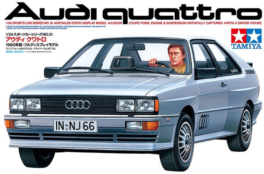 Tamiya modelbouwpakket auto - 24031 audi quattro - coupé - auto plastic - 1:24 - modelbouw