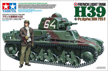 Tamiya modelbouwpakket militaire voertuigen - 35389 franse lichte tank h39 - pz.kpfw.38h 735(f) - hotchkiss h39 - tank plastic - 1:35 - modelbouw