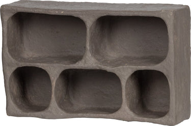 Woood clay wandkastje - papier mache - grijs - 70x45x23