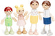 Woet ® houten poppenhuispoppen - familie van 4 poppetjes - flexibele poppen voor poppenhuis - fsc - rollenspel speelgoed - vanaf 3 jaar