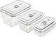 Zwilling fresh save vacuüm vershoudbakjes - opbergdozen - 3-delige set - s 200ml - m 750ml - l 1600ml - glas