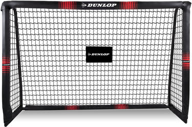 Dunlop voetbaldoel - voetbal goal 180 x 120 x 60 cm - voetbalgoal groot - buitenspeelgoed voor kinderen en volwassenen - snelle montage - voetbal training doel - metaal - zwart rood