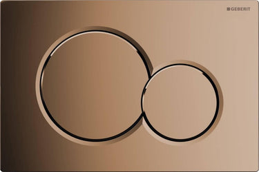 Geberit sigma01 bedieningsplaat - 2-toets spoeling - ronde knoppen - edelmessing
