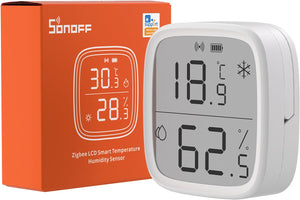 Sonoff snzb-02d zigbee mini-sensor, intelligente temperatuur- en vochtigheidssensor, hygrometer, binnenthermometer, lcd-display, 5s-vernieuwing, compatibel met alexa google home home assistant.