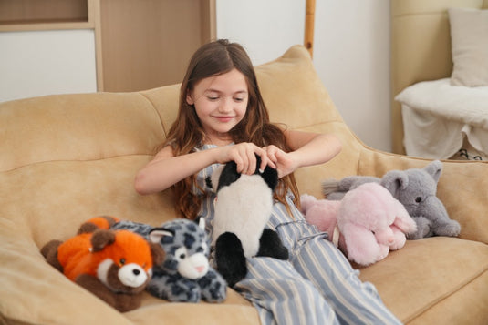 One love knuffel - panda peng - 32cm - zwart en bruin - 0 jaar