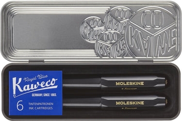 Moleskine x kaweco stifte-set, vulpen medium balpen 1,0mm, zwart