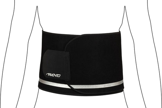 Avento sauna taille band - verstelbaar - zwart zilvergrijs - maat l xl
