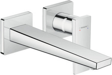 Hansgrohe metropol ééngreeps wastafelmengkraan afbouwdeel met voorsprong 225 mm en afvoerplug chroom