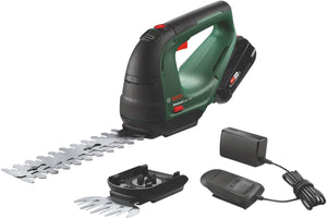 Bosch advancedshear 18v-10 accu buxus- en grasschaar - incl. buxusschaarmes (20 cm) en grasschaarmes (10 cm) - met 18 v accu en lader