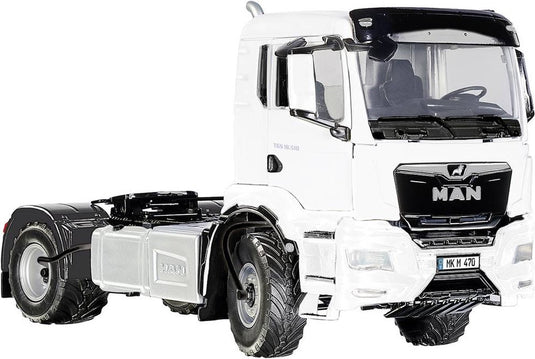 Wiking 077652 man tgs 18.510 4x4 bl 2-assige trekker, model vrachtwagen, 1:32, metaal kunststof, vanaf 14 jaar, veel functies, incl. bandendrukregeling, draaibaar radiatorrooster, wit