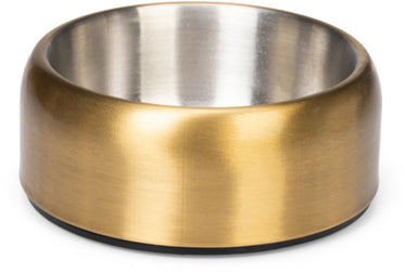 Designed by lotte noar voerbak hond - eetbak drinkbak - vaatwasserproof - anti-slip - rvs - goud - 940ml