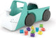 Chillafish loopauto 1 jaar met 10 speelblokken - blauw groen - loopwagen voor jongens en meisjes tot 3 jaar - lichtgewicht speelgoed met graafmachine simulatie en opbergruimte - zeer stabiel met 4 wielen - model blockie