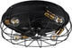 Rl live your light reality trondheim - ventilator - zwart mat - excl. 4x e27 4 w - licht apart schakelbaar - afstandsbediening - 3 snelheidsinstellingen - timer