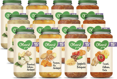 Olvarit variatiemenu babymaaltijd 15+ maanden - versie 2 - 4 smaken - 12 x 250g