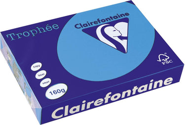 Clairefontaine trophée intens, gekleurd papier, a4, 160 g, 250 vel, koningsblauw