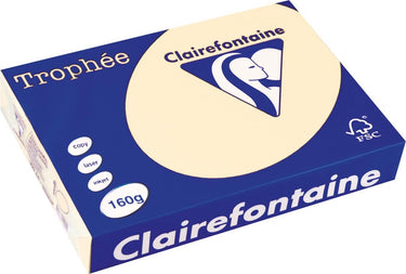Clairefontaine trophée pastel, gekleurd papier, a4, 160 g, 250 vel, crème