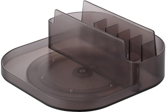 Yamazaki tower opbergbakje draaibaar met compartimenten smal - zwart
