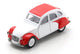 Schuco citroen 2cv, wit rood