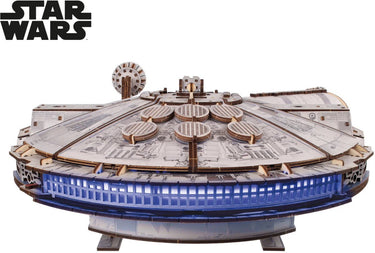 Ugears 3d modelbouw - millenium falcon - star wars - mechanisch bouwpakket hout - educatief speelgoed