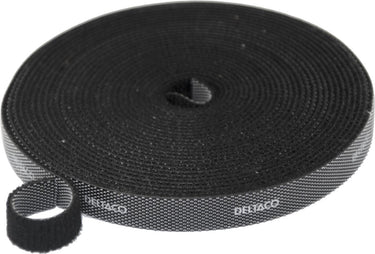 Deltaco cm05s kabelbinder klittenband - 10mm x 5m - zwart