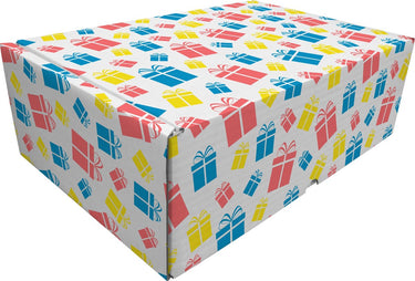 Raadhuis cadeaupakketdoos 4 - pakjes dessin - 30,5x21,5x11cm - 5 stuks